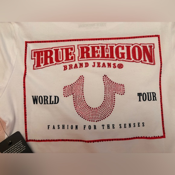 True Religion Tops - True Religion White Tee with Red Graphic